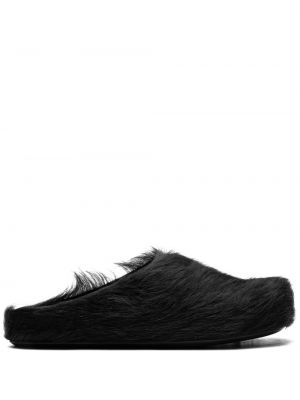 Papuci tip mules din piele Marni negru