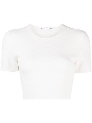 T-shirt in tessuto jacquard Alexander Wang bianco