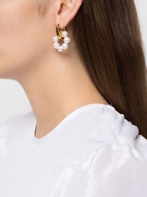 Boucles d'oreilles avec perles à boucle éliou blanc