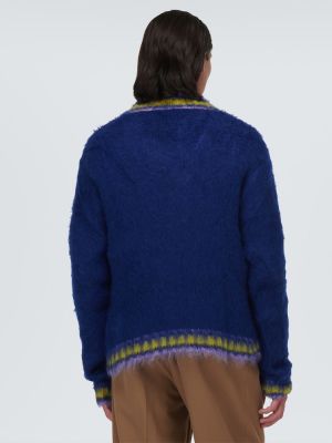 Пуловер от мохер Marni синьо