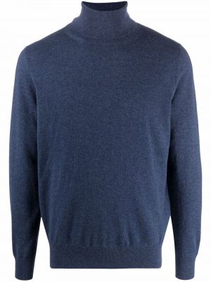 Jersey de cuello vuelto de tela jersey Canali azul