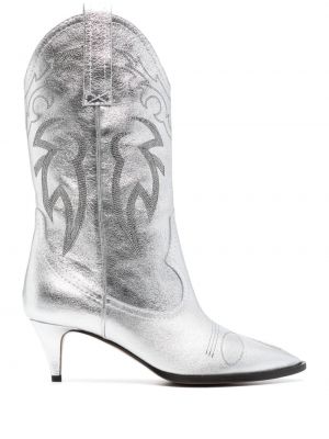 Leder stiefelette Moschino Jeans silber