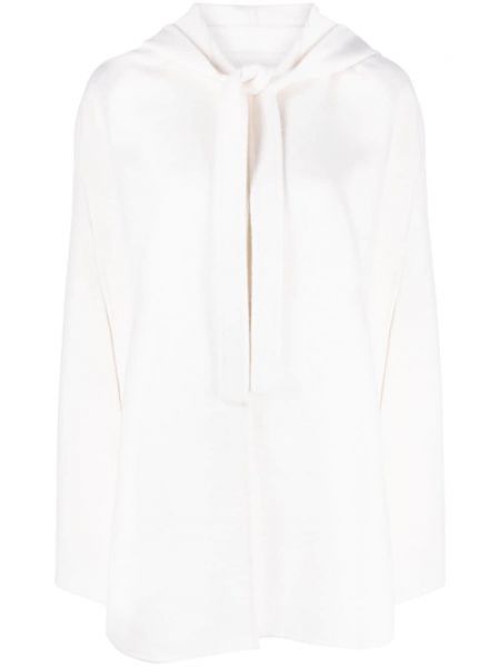 Μάλλινο παλτό με κουκούλα P.a.r.o.s.h. λευκό