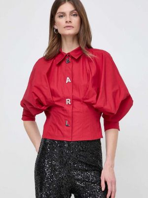Бавовняна сорочка вільного крою Karl Lagerfeld червона