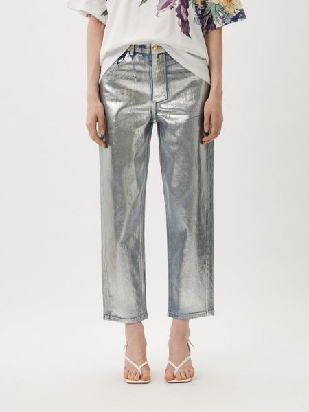 Серебряные джинсы Just Cavalli