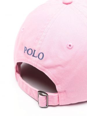 Medvilninis siuvinėtas polo marškinėliai Polo Ralph Lauren rožinė
