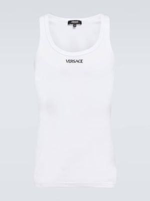 Camiseta de algodón Versace blanco