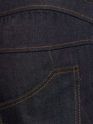 Βαμβακερό παντελόνι με χαμηλή μέση σε φαρδιά γραμμή Aya Muse μπλε