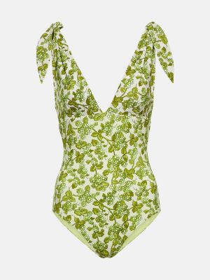Gėlėtas maudymosi kostiumėlis Etro žalia