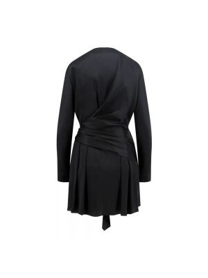 Mini vestido de seda drapeado Alberta Ferretti negro