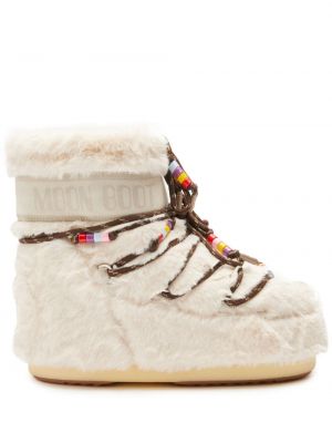 Кожа зимни обувки за сняг Moon Boot бежово
