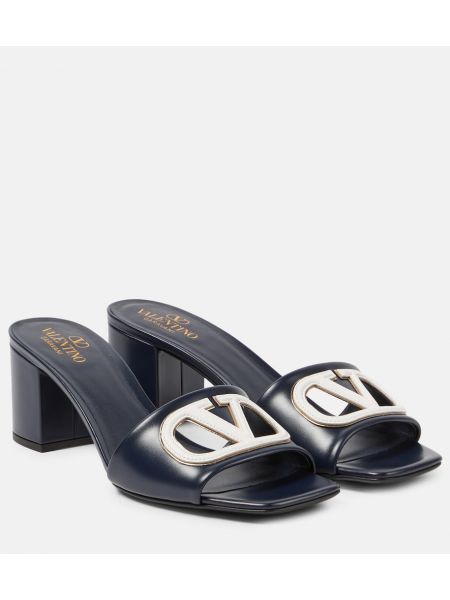 Mules de cuero Valentino Garavani negro