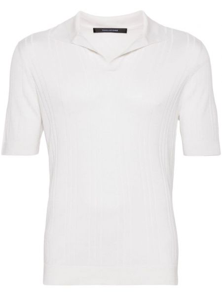 Копринена поло тениска Tagliatore бяло