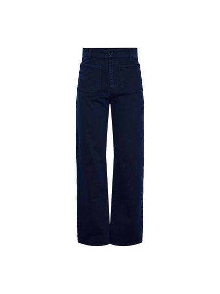 Pantalones de cintura alta Pieces azul