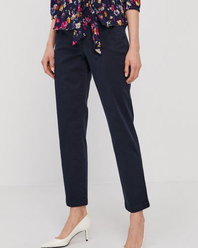 Lauren Ralph Lauren nadrág női, sötétkék, közepes derékmagasságú chino