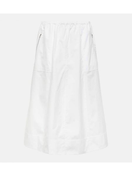 Falda midi de algodón Vince blanco