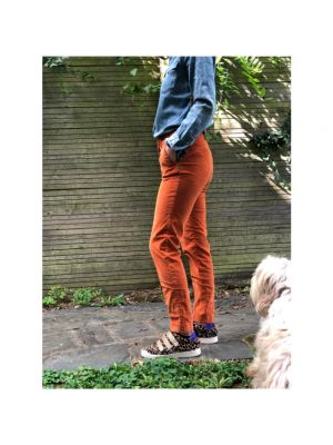 Pantalones chinos de terciopelo‏‏‎ con cremallera Mason's naranja