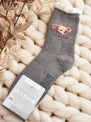 Pamučne čarape Kesi siva