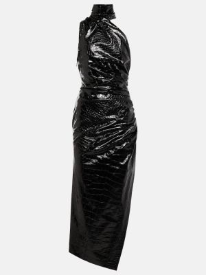 Robe mi-longue asymétrique Alaïa noir