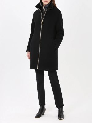 Утепленное шерстяное пальто Montecore черное