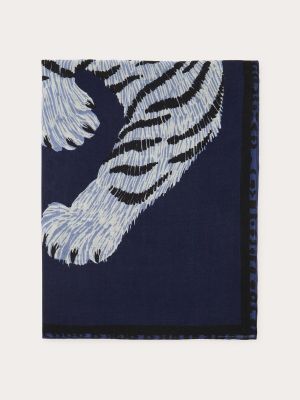 Bufanda de lana con estampado Inoui Editions azul