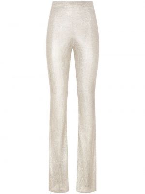 Pantaloni de mătase de cristal Dolce & Gabbana auriu