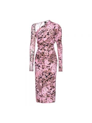 Sukienka midi z dżerseju Pinko różowa