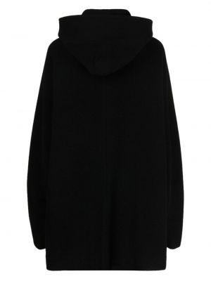 Manteau en laine à capuche Yohji Yamamoto noir