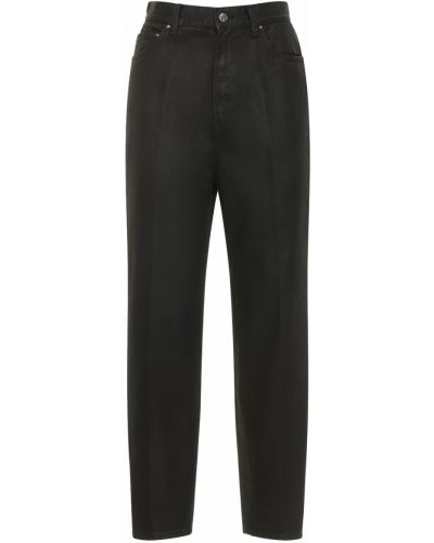Bavlnené skinny fit džínsy s vysokým pásom Totême čierna