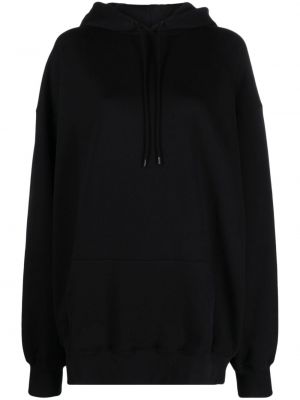 Pamučna hoodie s kapuljačom od jersey Wardrobe.nyc crna