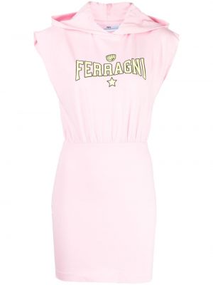 Φόρεμα με κουκούλα Chiara Ferragni ροζ