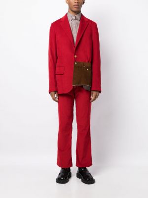Proste spodnie sztruksowe bawełniane Kolor czerwone