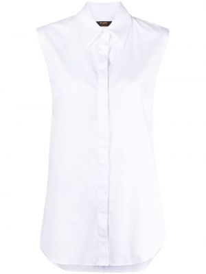 Памучна риза без ръкави Moorer бяло