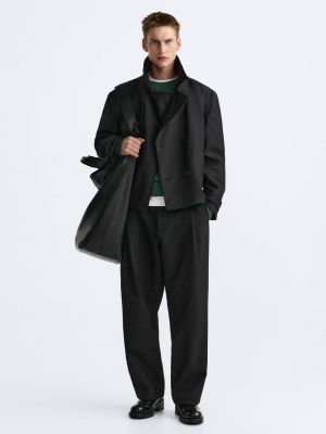 Длинное пальто Zara черный
