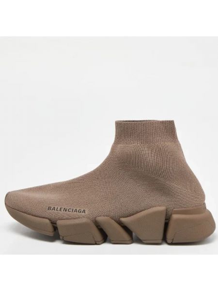 Sneakersy skórzane Balenciaga Vintage brązowe