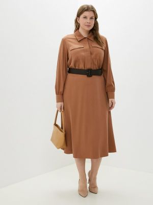 Платье-рубашка Pompa коричневое