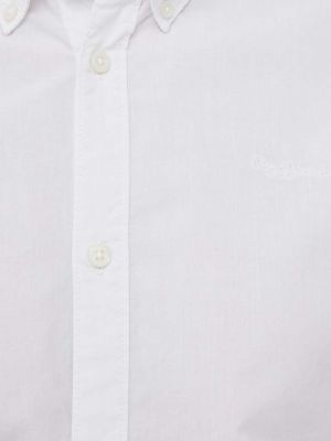 Pamučna traper košulja s gumbima slim fit Pepe Jeans bijela