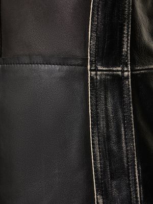 Kožna mini haljina Acne Studios crna