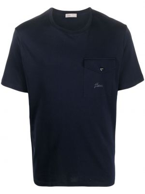 Bavlnené tričko s potlačou Herno modrá