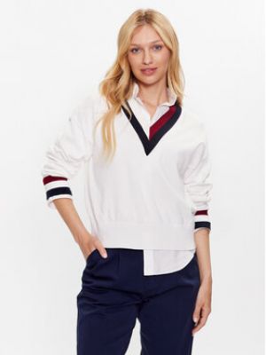 Pull large Tommy Hilfiger blanc