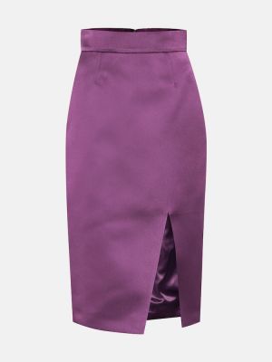 Hedvábné midi sukně Miu Miu fialové