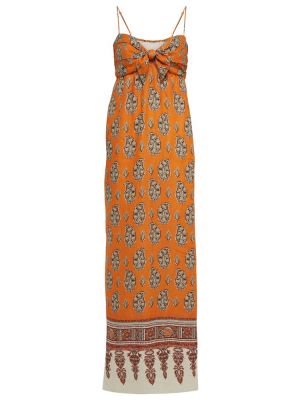 Oranžové plátěné maxi šaty Johanna Ortiz
