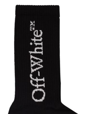 Bavlnené ponožky Off-white čierna