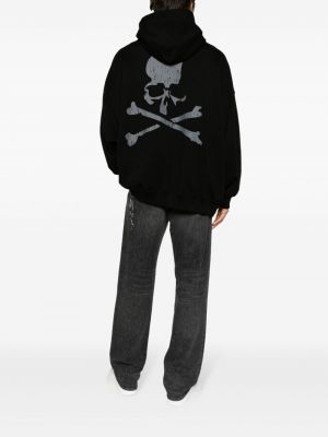 Kokvilnas kapučdžemperis ar apdruku Mastermind World melns