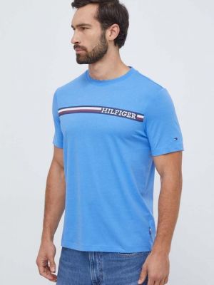 Синяя хлопковая футболка Tommy Hilfiger