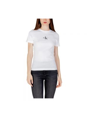 Biała koszulka bawełniana Calvin Klein Jeans