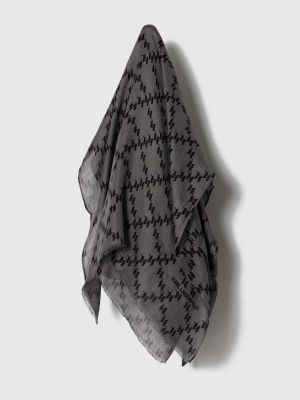 Кашмирен шал с принт Karl Lagerfeld сиво