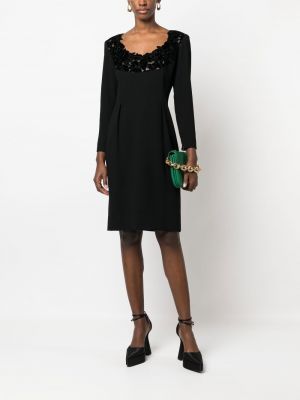 Sukienka długa w kwiatki Givenchy Pre-owned czarna