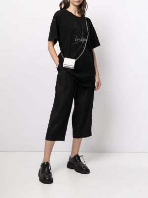 Camiseta con bordado Yohji Yamamoto negro
