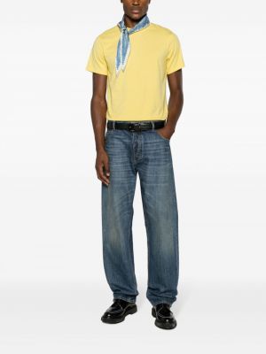 Bavlněné tričko s výšivkou Sandro žluté
